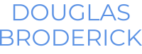logo for this website (douglasbroderick.com), consisting of his first name stacked on top of his last name